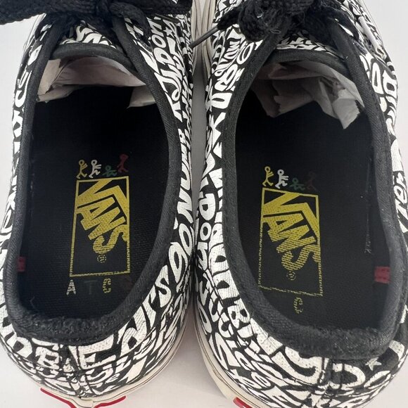 7.5 Women 6 Men- Vans Authentic x A Tribe Called Quest- B/W‎ Graphic Sneaker - Picture 10 of 13